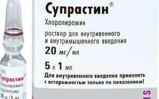 Применение раствора Супрастина в ампулах для внутримышечных и внутривенных инъекций